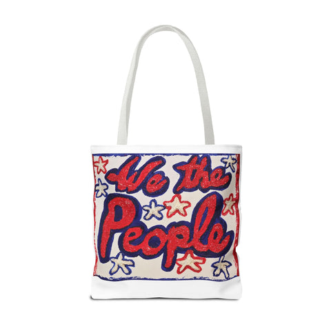 Patriotic tote bag with American flag design celebrating the 250th anniversary, featuring bold stars and stripes on durable fabric.