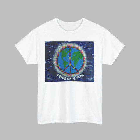 Peace on Earth Unisex Heavy Cotton Tee - Eco-Friendly T-Shirt for Earth Day and Everyday Wear