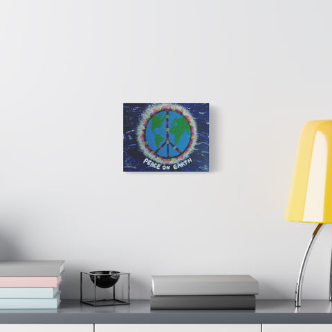 Peace on Earth Canvas Art - Vibrant 12" Stretched Wall Decor for Global Harmony