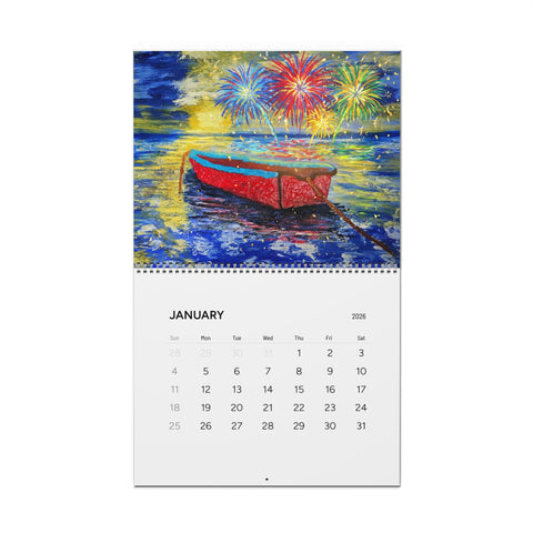 2026 Wall Calendar – Colorful Boat & Fireworks Art Calendar - Art With Feeling
