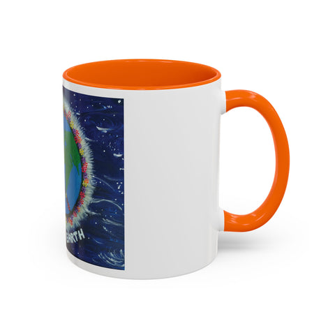 Peace on Earth Accent Coffee Mug - Colorful Planet Design for Love and Harmony