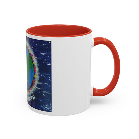 Peace on Earth Accent Coffee Mug - Colorful Planet Design for Love and Harmony