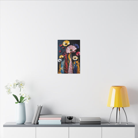 Canvas Print Flowers Vases Acrylic Painting - "Vases of Flower"