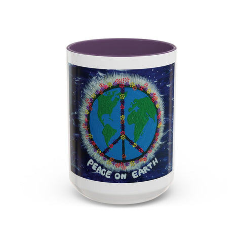 Peace on Earth Accent Coffee Mug - Colorful Planet Design for Love and Harmony