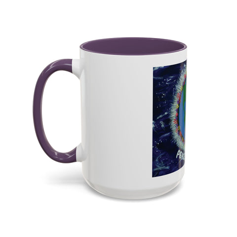 Peace on Earth Accent Coffee Mug - Colorful Planet Design for Love and Harmony