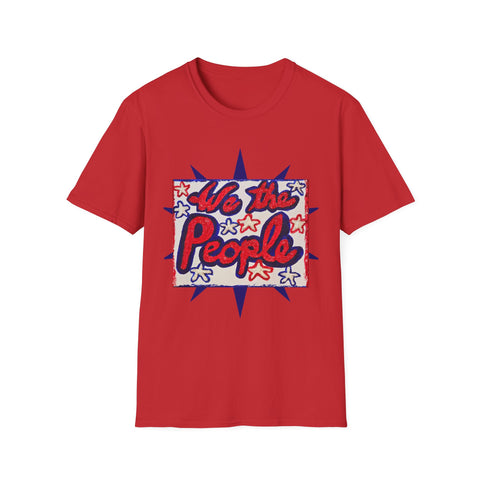 USA 250th Anniversary T-Shirt by Printify featuring patriotic painting with 'We the People' design on front and back