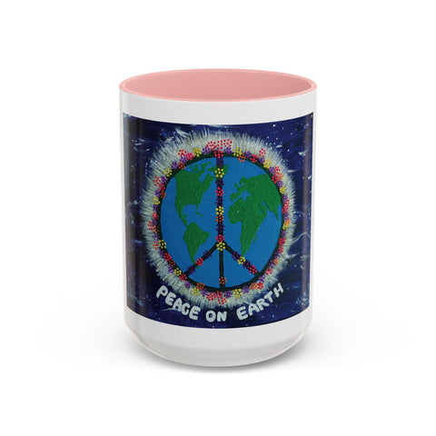 Peace on Earth Accent Coffee Mug - Colorful Planet Design for Love and Harmony