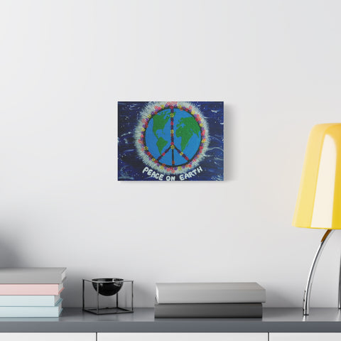 Peace on Earth Canvas Art - Vibrant 12" Stretched Wall Decor for Global Harmony