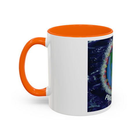 Peace on Earth Accent Coffee Mug - Colorful Planet Design for Love and Harmony