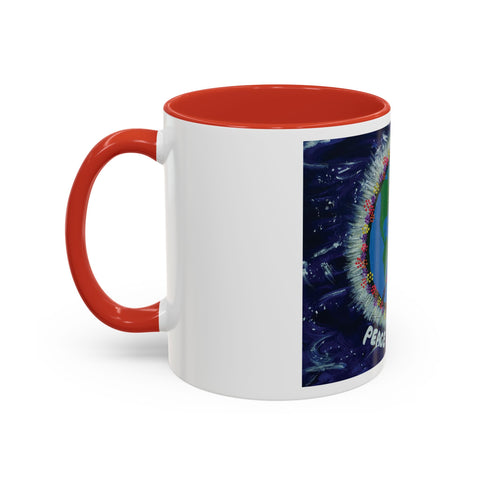 Peace on Earth Accent Coffee Mug - Colorful Planet Design for Love and Harmony
