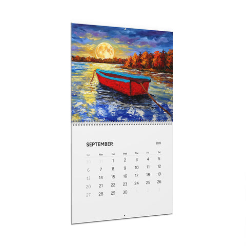 2026 Wall Calendar – Colorful Boat & Fireworks Art Calendar