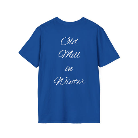 Old Mill in Winter T-Shirt — Rustic Snowy Mill Holiday Tee
