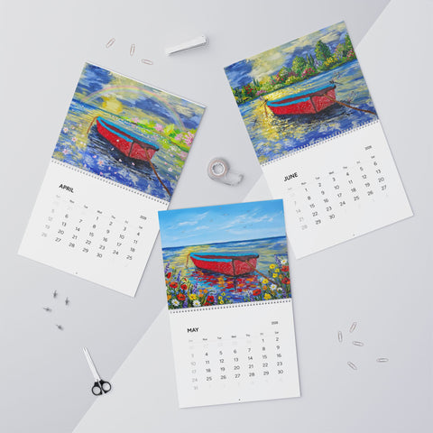 2026 Wall Calendar – Colorful Boat & Fireworks Art Calendar - Art With Feeling