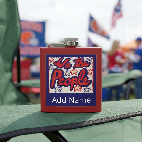Stainless steel patriotic mug featuring red, white, and blue design, celebrating the 250th anniversary of the USA.