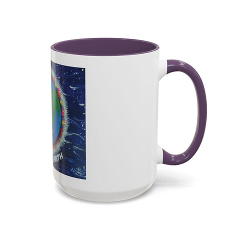 Peace on Earth Accent Coffee Mug - Colorful Planet Design for Love and Harmony