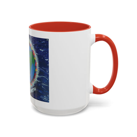 Peace on Earth Accent Coffee Mug - Colorful Planet Design for Love and Harmony