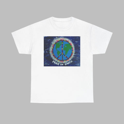 Peace on Earth Unisex Heavy Cotton Tee - Eco-Friendly T-Shirt for Earth Day and Everyday Wear