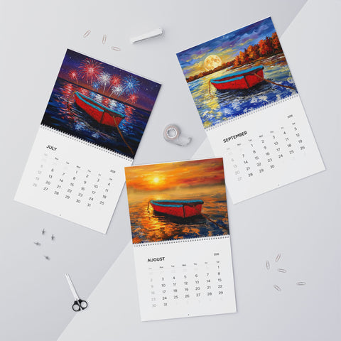 2026 Wall Calendar – Colorful Boat & Fireworks Art Calendar - Art With Feeling