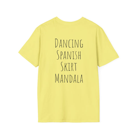 Dancing Spanish Skirt Mandala T-Shirt - Colorful Unisex Tee for Art Lovers