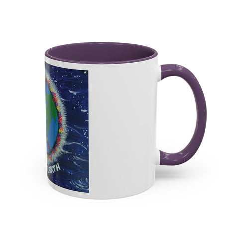 Peace on Earth Accent Coffee Mug - Colorful Planet Design for Love and Harmony
