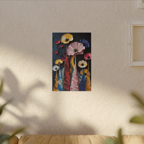 Canvas Print Flowers Vases Acrylic Painting - "Vases of Flower"