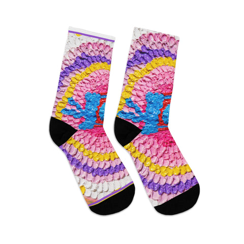 Vibrant Recycled Poly Socks with Colorful Floral Design