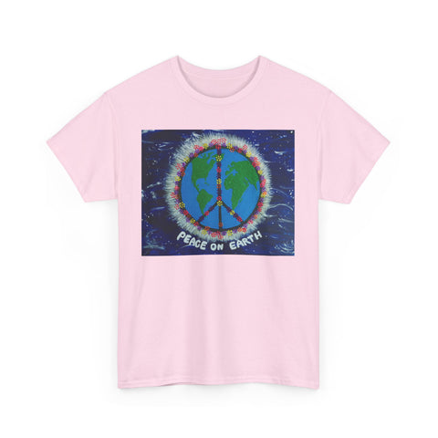 Peace on Earth Unisex Heavy Cotton Tee - Eco-Friendly T-Shirt for Earth Day and Everyday Wear
