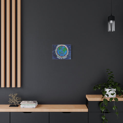 Peace on Earth Canvas Art - Vibrant 12" Stretched Wall Decor for Global Harmony