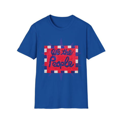 USA 250th Anniversary T-shirt by Printify featuring patriotic painting with 'We the People' design on front and back.