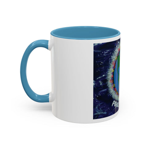 Peace on Earth Accent Coffee Mug - Colorful Planet Design for Love and Harmony