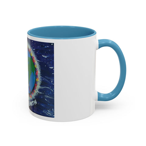 Peace on Earth Accent Coffee Mug - Colorful Planet Design for Love and Harmony