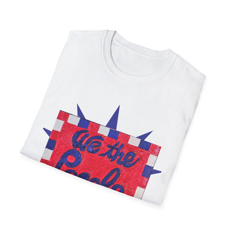 USA 250th Anniversary T-Shirt by Printify featuring patriotic original painting with 'We the People' design on front and back.