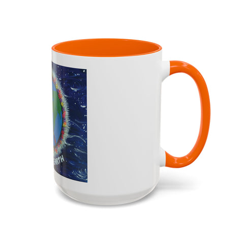 Peace on Earth Accent Coffee Mug - Colorful Planet Design for Love and Harmony