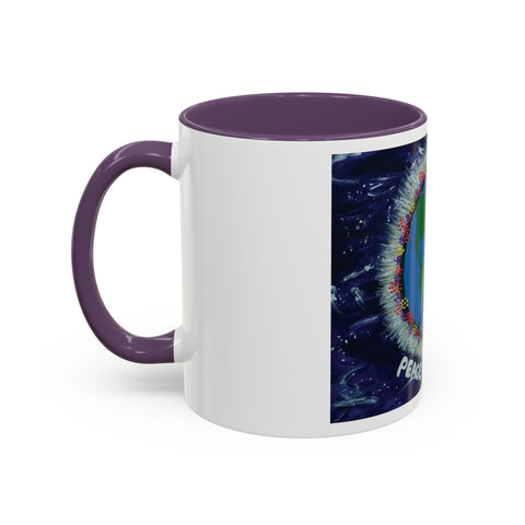 Peace on Earth Accent Coffee Mug - Colorful Planet Design for Love and Harmony