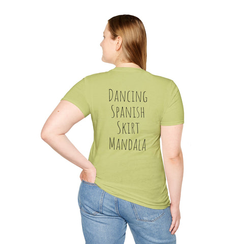 Dancing Spanish Skirt Mandala T-Shirt - Colorful Unisex Tee for Art Lovers