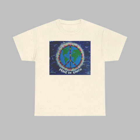 Peace on Earth Unisex Heavy Cotton Tee - Eco-Friendly T-Shirt for Earth Day and Everyday Wear