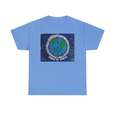 Peace on Earth Unisex Heavy Cotton Tee - Eco-Friendly T-Shirt for Earth Day and Everyday Wear