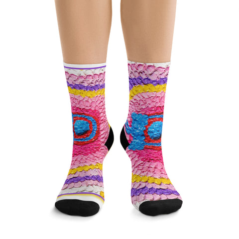 Vibrant Recycled Poly Socks with Colorful Floral Design