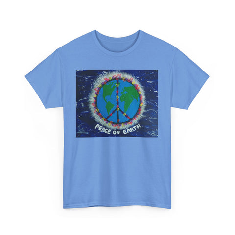 Peace on Earth Unisex Heavy Cotton Tee - Eco-Friendly T-Shirt for Earth Day and Everyday Wear