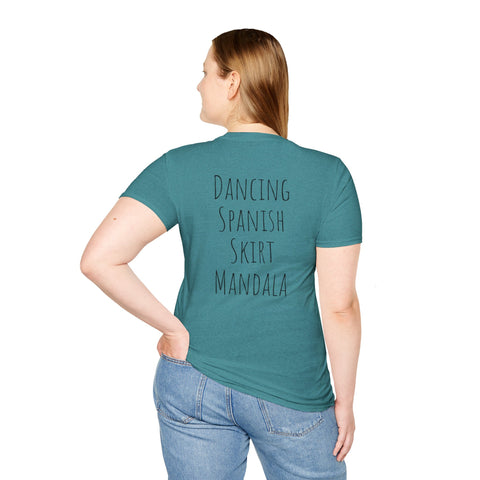 Dancing Spanish Skirt Mandala T-Shirt - Colorful Unisex Tee for Art Lovers