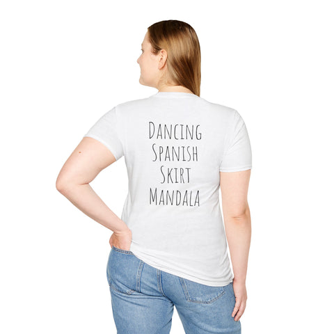 Dancing Spanish Skirt Mandala T-Shirt - Colorful Unisex Tee for Art Lovers