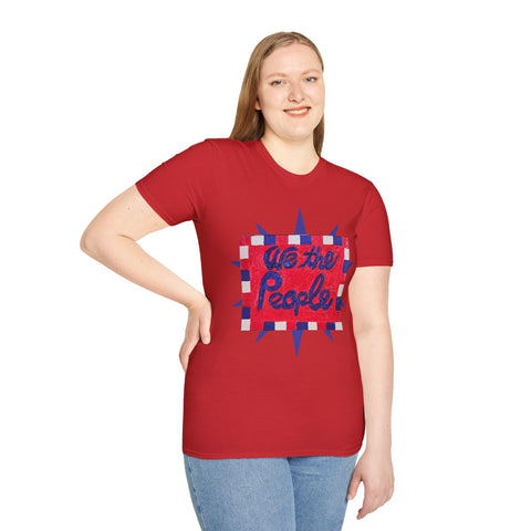 USA 250th Anniversary T-Shirt by Printify featuring patriotic painting with 'We the People' design on front and back.