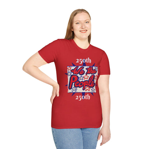 250th Anniversary USA T-Shirt — Original Patriotic Painting with 'We the People' Front & Back