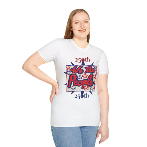 250th Anniversary USA T-Shirt — Original Patriotic Painting with 'We the People' Front & Back