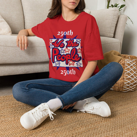 250th Anniversary USA T-Shirt — Original Patriotic Painting with 'We the People' Front & Back