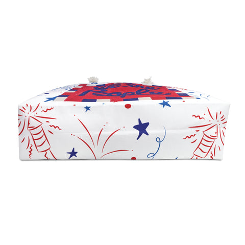 Printify 250th Anniversary USA weekender bag in red, white, and blue with patriotic stars and stripes for travel and outdoor use