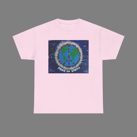 Peace on Earth Unisex Heavy Cotton Tee - Eco-Friendly T-Shirt for Earth Day and Everyday Wear