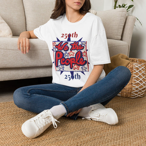 250th Anniversary USA T-Shirt — Original Patriotic Painting with 'We the People' Front & Back