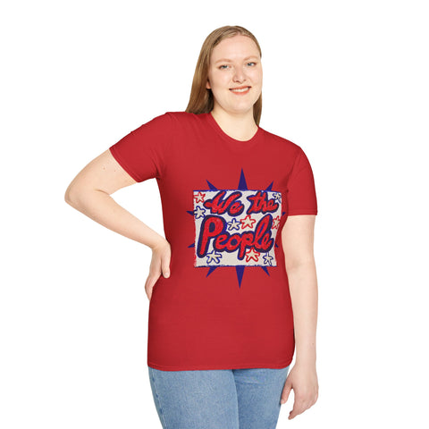 USA 250th Anniversary patriotic T-shirt by Printify featuring original 'We the People' artwork on front and back.